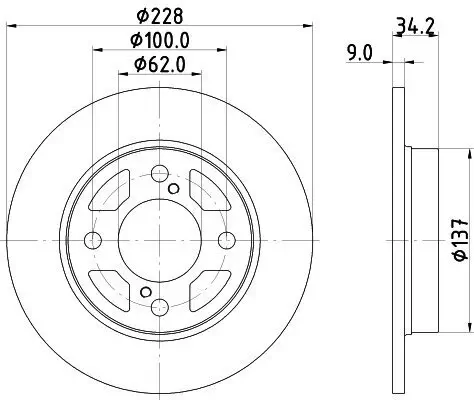 Bremsscheibe HELLA 8DD 355 132-041 Bild Bremsscheibe HELLA 8DD 355 132-041