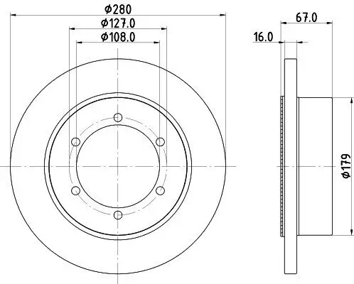 Bremsscheibe HELLA 8DD 355 134-881 Bild Bremsscheibe HELLA 8DD 355 134-881