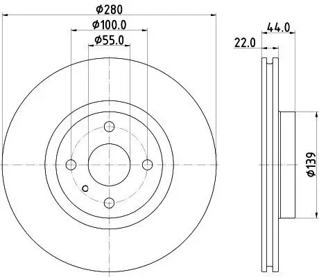 Bremsscheibe HELLA 8DD 355 132-111 Bild Bremsscheibe HELLA 8DD 355 132-111