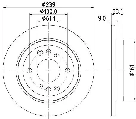 Bremsscheibe Hinterachse HELLA 8DD 355 132-061 Bild Bremsscheibe Hinterachse HELLA 8DD 355 132-061