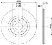 Bremsscheibe HELLA 8DD 355 132-131