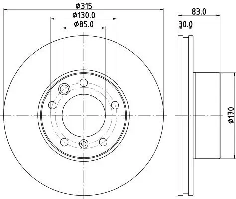 Bremsscheibe HELLA 8DD 355 132-151 Bild Bremsscheibe HELLA 8DD 355 132-151