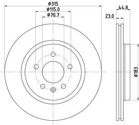 Bremsscheibe Hinterachse HELLA 8DD 355 132-181 Bild Bremsscheibe Hinterachse HELLA 8DD 355 132-181