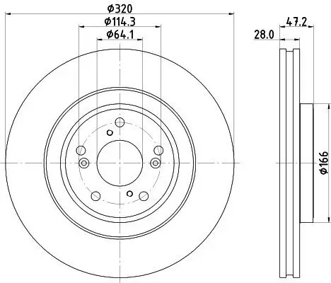 Bremsscheibe HELLA 8DD 355 132-241 Bild Bremsscheibe HELLA 8DD 355 132-241