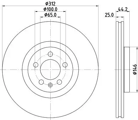 Bremsscheibe HELLA 8DD 355 132-261 Bild Bremsscheibe HELLA 8DD 355 132-261