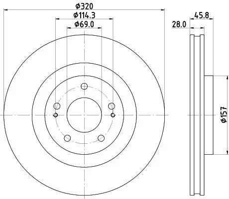 Bremsscheibe HELLA 8DD 355 132-271 Bild Bremsscheibe HELLA 8DD 355 132-271