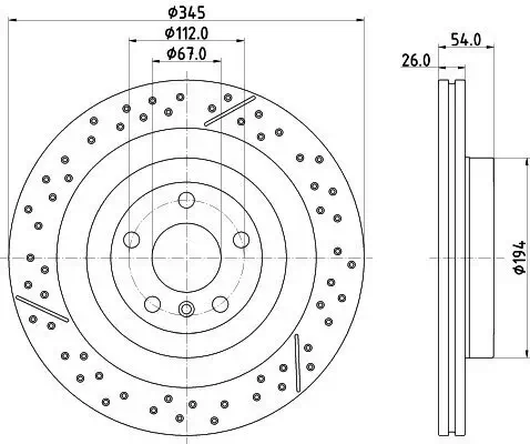 Bremsscheibe HELLA 8DD 355 132-461 Bild Bremsscheibe HELLA 8DD 355 132-461