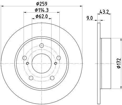 Bremsscheibe HELLA 8DD 355 132-491 Bild Bremsscheibe HELLA 8DD 355 132-491