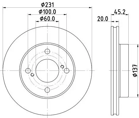 Bremsscheibe HELLA 8DD 355 132-381 Bild Bremsscheibe HELLA 8DD 355 132-381