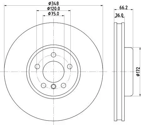 Bremsscheibe Vorderachse rechts HELLA 8DD 355 132-521 Bild Bremsscheibe Vorderachse rechts HELLA 8DD 355 132-521