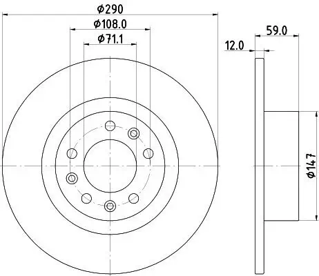 Bremsscheibe Hinterachse HELLA 8DD 355 132-841 Bild Bremsscheibe Hinterachse HELLA 8DD 355 132-841