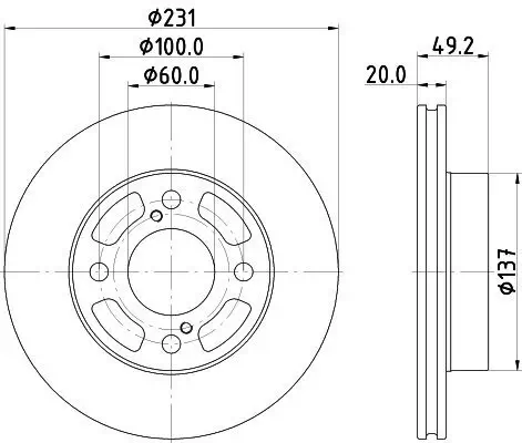 Bremsscheibe HELLA 8DD 355 132-941 Bild Bremsscheibe HELLA 8DD 355 132-941