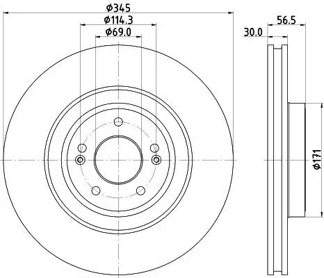 Bremsscheibe HELLA 8DD 355 132-651 Bild Bremsscheibe HELLA 8DD 355 132-651