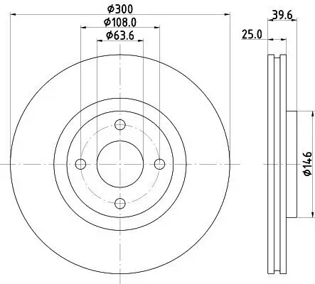 Bremsscheibe HELLA 8DD 355 132-721 Bild Bremsscheibe HELLA 8DD 355 132-721