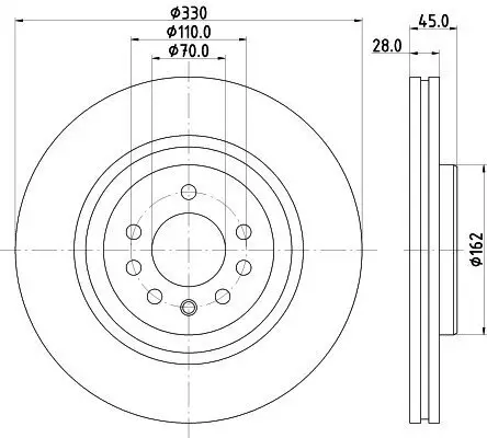 Bremsscheibe HELLA 8DD 355 132-761 Bild Bremsscheibe HELLA 8DD 355 132-761