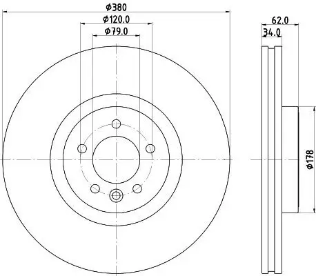 Bremsscheibe HELLA 8DD 355 132-951 Bild Bremsscheibe HELLA 8DD 355 132-951