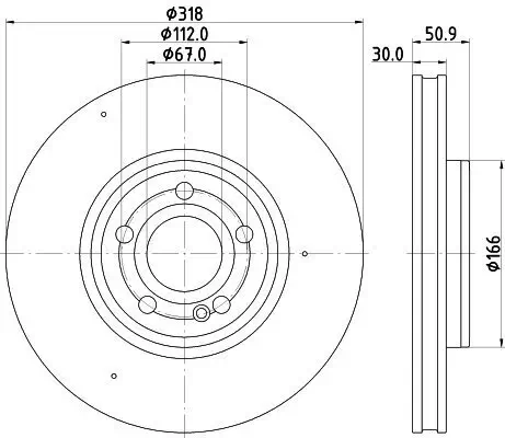 Bremsscheibe HELLA 8DD 355 133-051 Bild Bremsscheibe HELLA 8DD 355 133-051