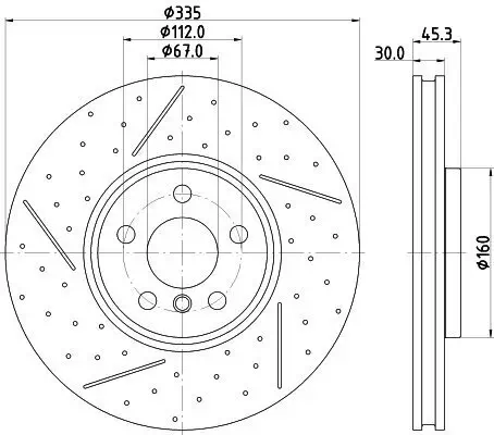 Bremsscheibe HELLA 8DD 355 133-091 Bild Bremsscheibe HELLA 8DD 355 133-091
