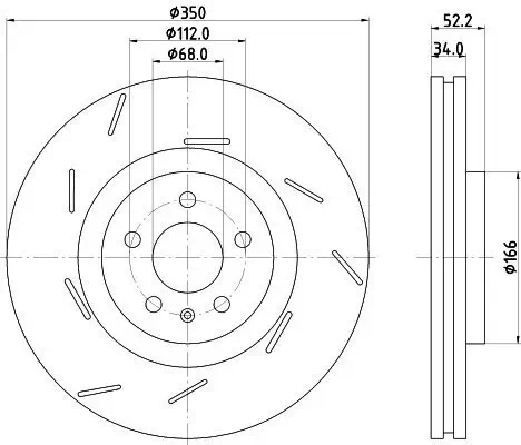 Bremsscheibe HELLA 8DD 355 134-361 Bild Bremsscheibe HELLA 8DD 355 134-361