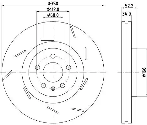 Bremsscheibe HELLA 8DD 355 134-351 Bild Bremsscheibe HELLA 8DD 355 134-351