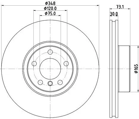 Bremsscheibe Vorderachse rechts HELLA 8DD 355 133-201 Bild Bremsscheibe Vorderachse rechts HELLA 8DD 355 133-201