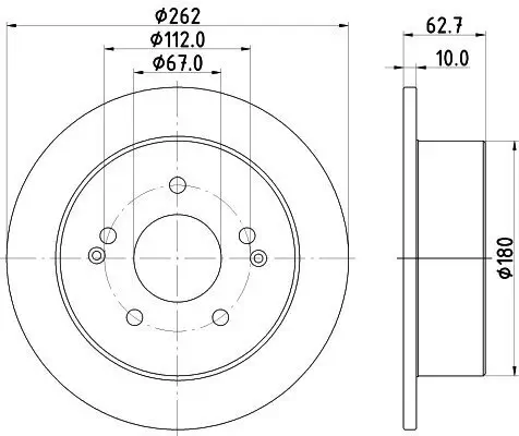 Bremsscheibe HELLA 8DD 355 133-341 Bild Bremsscheibe HELLA 8DD 355 133-341