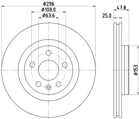 Bremsscheibe HELLA 8DD 355 133-441 Bild Bremsscheibe HELLA 8DD 355 133-441