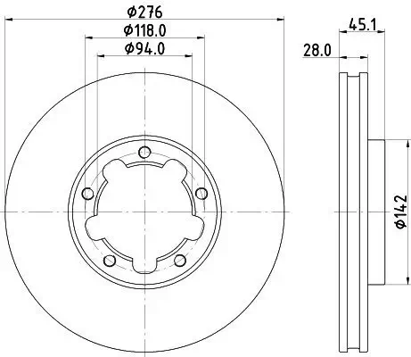 Bremsscheibe HELLA 8DD 355 133-431 Bild Bremsscheibe HELLA 8DD 355 133-431
