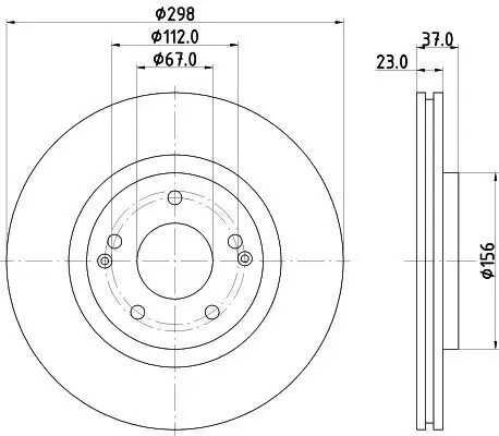 Bremsscheibe HELLA 8DD 355 134-171 Bild Bremsscheibe HELLA 8DD 355 134-171