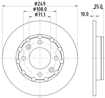 Bremsscheibe HELLA 8DD 355 133-571 Bild Bremsscheibe HELLA 8DD 355 133-571