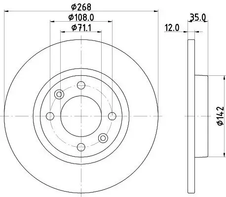 Bremsscheibe HELLA 8DD 355 133-691 Bild Bremsscheibe HELLA 8DD 355 133-691