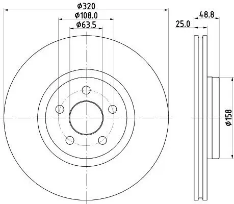 Bremsscheibe Vorderachse HELLA 8DD 355 133-561 Bild Bremsscheibe Vorderachse HELLA 8DD 355 133-561
