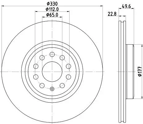 Bremsscheibe HELLA 8DD 355 133-731 Bild Bremsscheibe HELLA 8DD 355 133-731