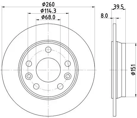 Bremsscheibe HELLA 8DD 355 133-761 Bild Bremsscheibe HELLA 8DD 355 133-761