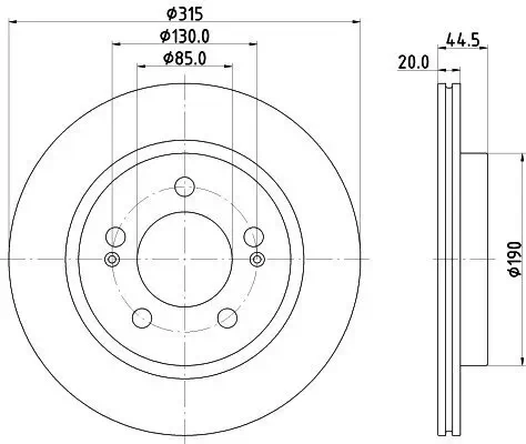 Bremsscheibe HELLA 8DD 355 134-271 Bild Bremsscheibe HELLA 8DD 355 134-271