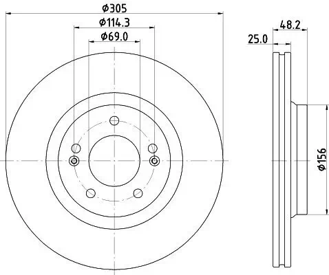 Bremsscheibe HELLA 8DD 355 134-391 Bild Bremsscheibe HELLA 8DD 355 134-391