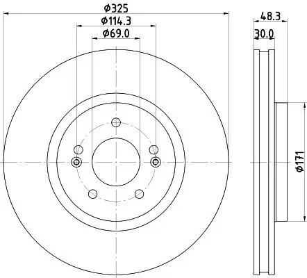 Bremsscheibe HELLA 8DD 355 134-721 Bild Bremsscheibe HELLA 8DD 355 134-721