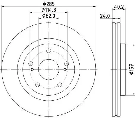 Bremsscheibe Vorderachse HELLA 8DD 355 134-741 Bild Bremsscheibe Vorderachse HELLA 8DD 355 134-741