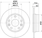 Bremsscheibe HELLA 8DD 355 134-781