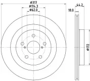 Bremsscheibe HELLA 8DD 355 134-961