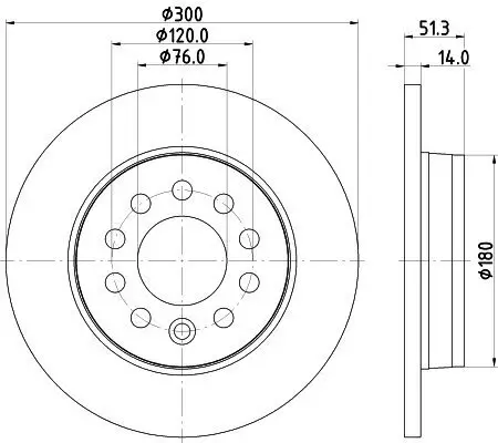 Bremsscheibe HELLA 8DD 355 135-021 Bild Bremsscheibe HELLA 8DD 355 135-021