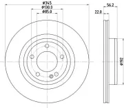 Bremsscheibe HELLA 8DD 355 135-171