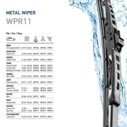 Wischblatt vorne hinten HELLA 9XW 190 253-111 Bild Wischblatt vorne hinten HELLA 9XW 190 253-111