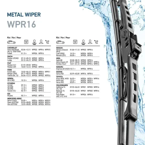 Wischblatt vorne HELLA 9XW 190 253-161 Bild Wischblatt vorne HELLA 9XW 190 253-161