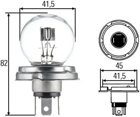 Glühlampe, Hauptscheinwerfer 6 V 45/40 W R2 (Bilux) HELLA 8GD 002 088-071 Bild Glühlampe, Hauptscheinwerfer 6 V 45/40 W R2 (Bilux) HELLA 8GD 002 088-071