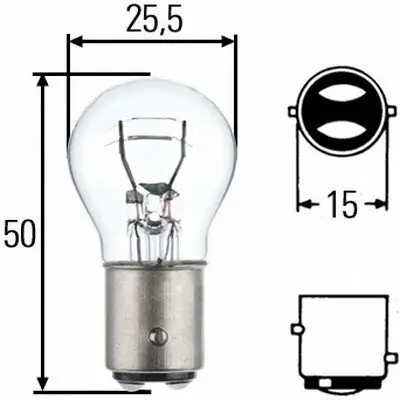 Glühlampe, Blinkleuchte 12 V 5 W P21/5W HELLA 8GD 002 078-173 Bild Glühlampe, Blinkleuchte 12 V 5 W P21/5W HELLA 8GD 002 078-173