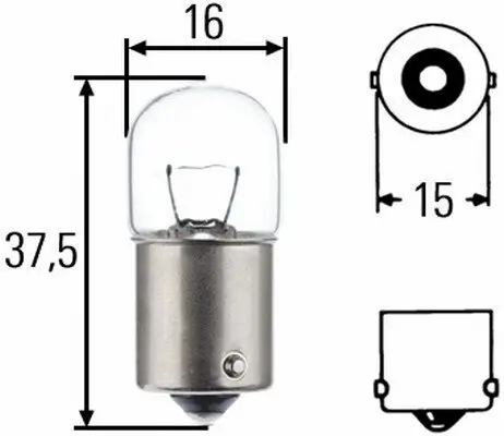 Glühlampe, Blinkleuchte 12 V 5 W R5W HELLA 8GA 002 071-353 Bild Glühlampe, Blinkleuchte 12 V 5 W R5W HELLA 8GA 002 071-353