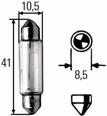 Glühlampe, Blinkleuchte 12 V 10 W C10W HELLA 8GM 002 091-131 Bild Glühlampe, Blinkleuchte 12 V 10 W C10W HELLA 8GM 002 091-131