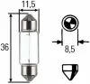 Glühlampe, Kennzeichenleuchte 12 V 5 W C5W HELLA 8GM 002 092-123 Bild Glühlampe, Kennzeichenleuchte 12 V 5 W C5W HELLA 8GM 002 092-123