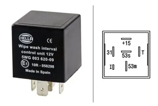 Relais, Wisch-Wasch-Intervall 12 V HELLA 5WG 003 620-097 Bild Relais, Wisch-Wasch-Intervall 12 V HELLA 5WG 003 620-097